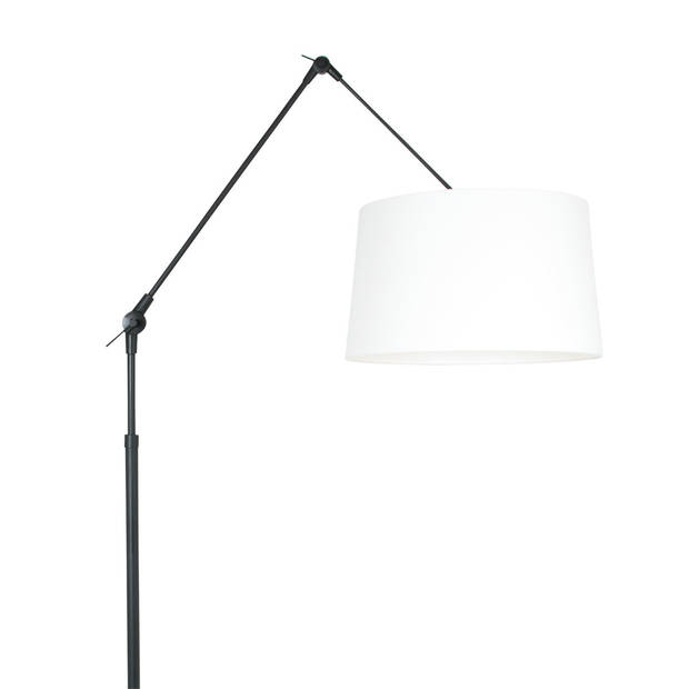 Steinhauer Prestige Chic vloerlamp mat zwart wit linnen kap knikarm