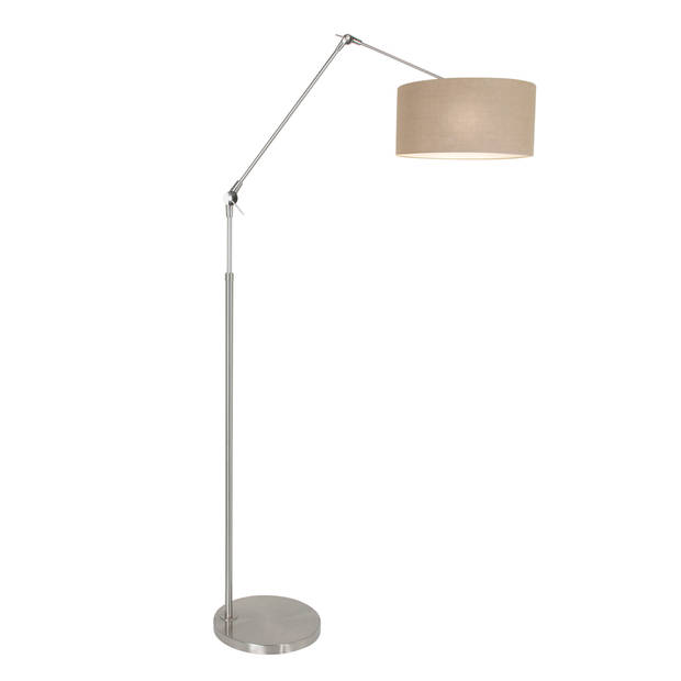 Steinhauer Prestige Chic vloerlamp met lampenkap staal met beige