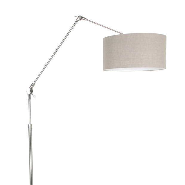 Steinhauer Prestige Chic vloerlamp met lampenkap staal met beige