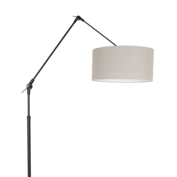 Steinhauer Prestige Chic vloerlamp zwart met beige met knikarm