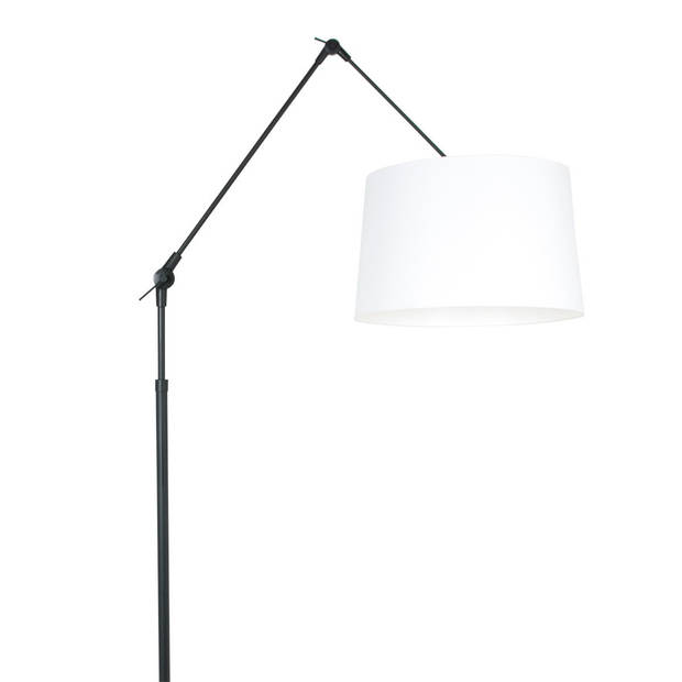 Steinhauer Prestige Chic vloerlamp mat zwart met effen witte kap