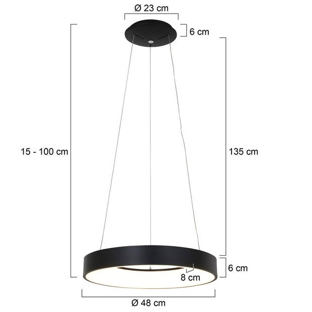 Steinhauer Ringlede Hanglamp Zwart