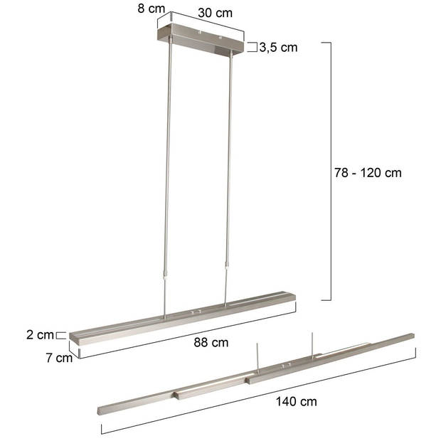 Steinhauer Zelena Hanglamp RVS