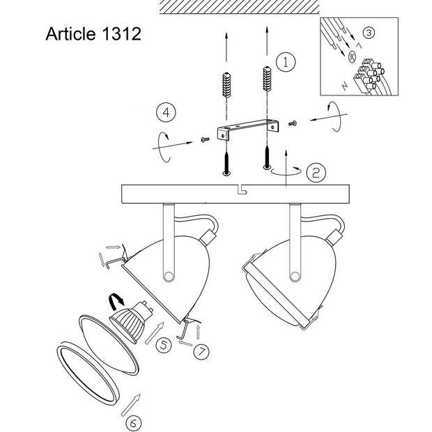 Mexlite Dublin Wandlamp Grijs