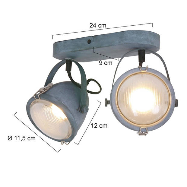 Mexlite Dublin Wandlamp Grijs