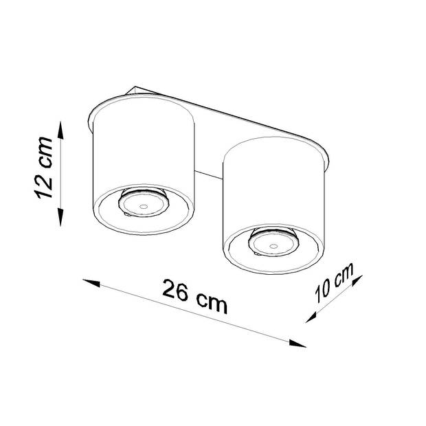 Sollux Plafondlamp Orbis 2 lichts zwart