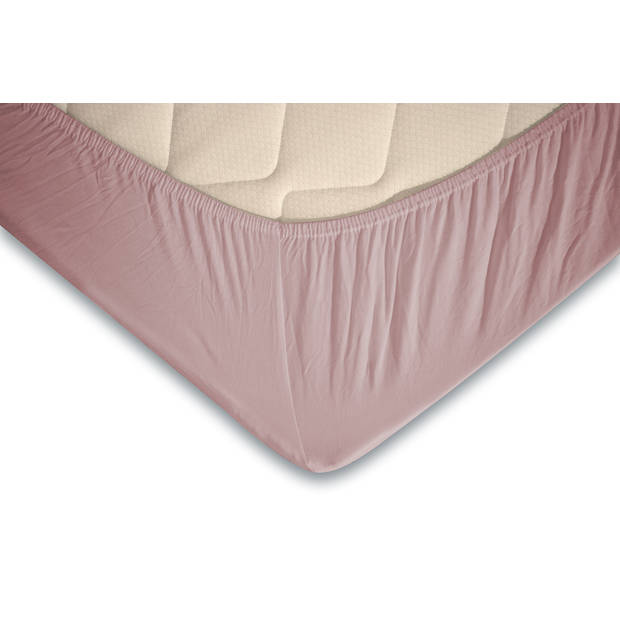 Eleganzzz Topper Hoeslaken Jersey Katoen Stretch - light pink 90x210/220 - 100x200cm