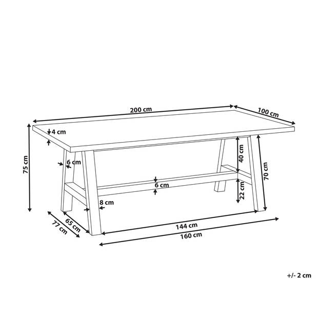 Beliani TONNARE - Tuintafel-Grijs-Vezelcement