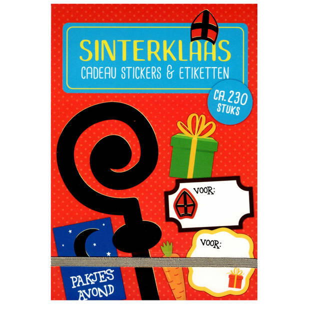 Sinterklaas boekje Met 230 Naam Etiketten & Cadeau stickers - 25 Pagina's Rood