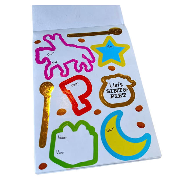 Sinterklaas boekje Met 230 Naam Etiketten & Cadeau stickers - 25 Pagina's Geel