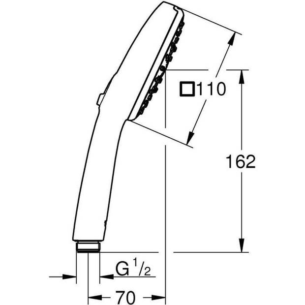 Douchekop - GROHE Vitalio Comfort 110 26092001 - 3 jets (Regen/Stimulerend/Massage) - Eenvoudige selectie - Waterbespare