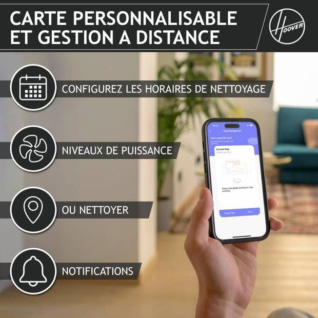 Droogrobotstofzuiger - HOOVER - HG410D - 4000 Pa - Autonomie: 120 min - 65 dBA