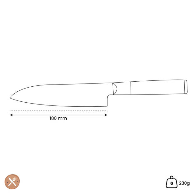 Kuro - Japanse Santoku 18 cm