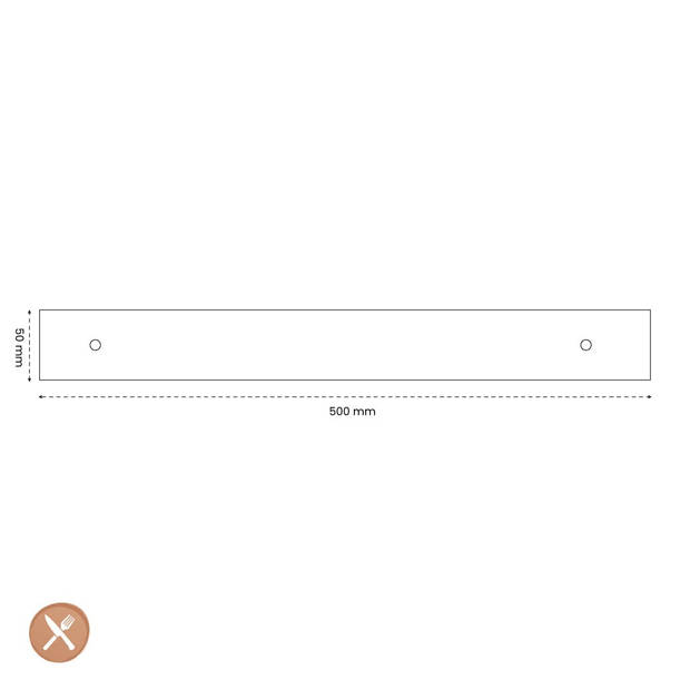 Satake - Messen Magneetstrip 50 cm - Eikenhout