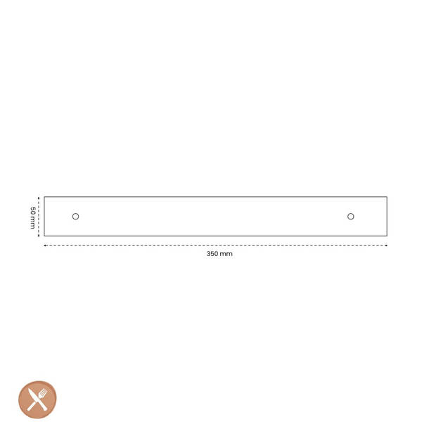 Satake - Messen Magneetstrip 35 cm - Walnotenhout