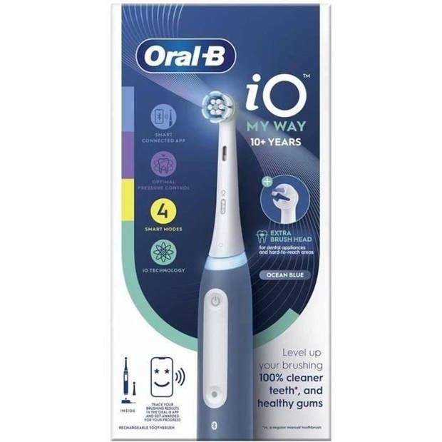 Elektrische tandenborstel - ORAL-B - iO4 My Way - Blauw - 3D oscillo-rotatie/pulsatie - Werkt op batterijen