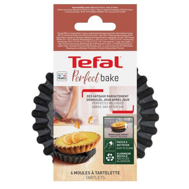 TEFAL SUCCES Set van 4 taartjes J1608102 diameter 11 cm bruin