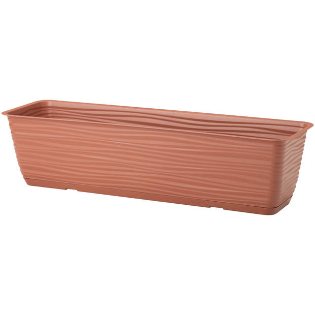 Form Plastic Plantenbak Balustrade - kunststof - terracotta - L80 x B17 x H14 cm - balkonbak - Plantenbakken