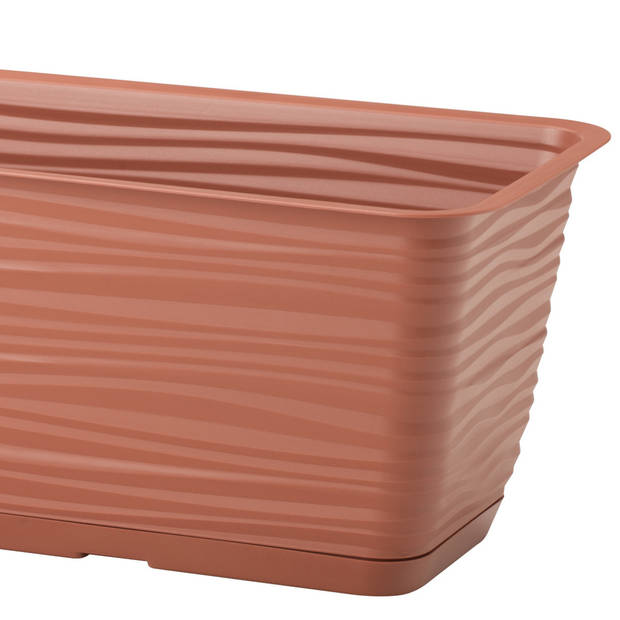 Form Plastic Plantenbak Balustrade - kunststof - terracotta - L60 x B17 x H14 cm - balkonbak - Plantenbakken