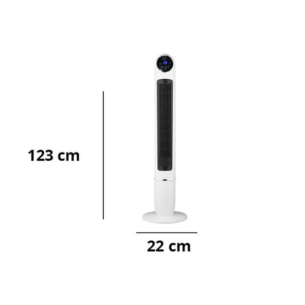 Profile torenventilator - 3 standen - oscillatie - incl afstandsbediening - Wit