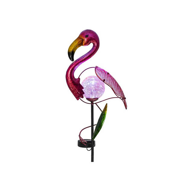 HI Flamingo tuinlamp - Werkt op zonne-energie - 20 x 8,5 x 81 cm