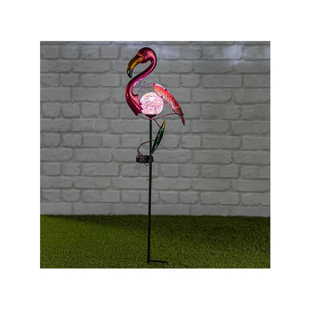 HI Flamingo tuinlamp - Werkt op zonne-energie - 20 x 8,5 x 81 cm