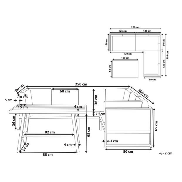 Beliani CASTELLA/FRATTE - Loungeset-Groen-Aluminium