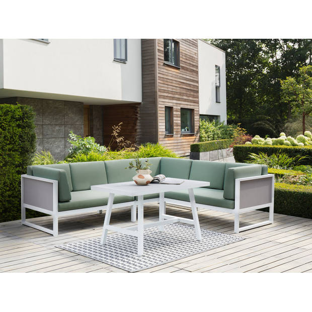 Beliani CASTELLA/FRATTE - Loungeset-Groen-Aluminium