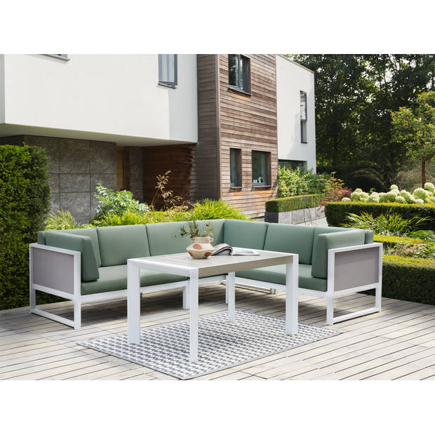 Beliani CASTELLA - Loungeset-Groen-Aluminium