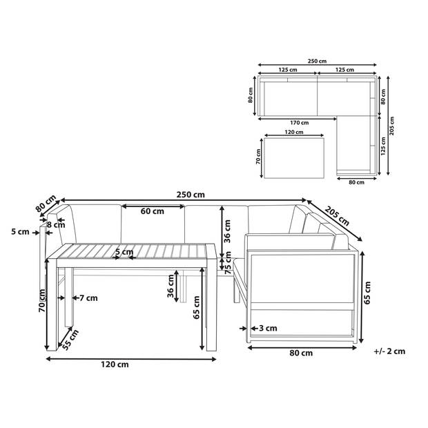 Beliani CASTELLA - Loungeset-Groen-Aluminium