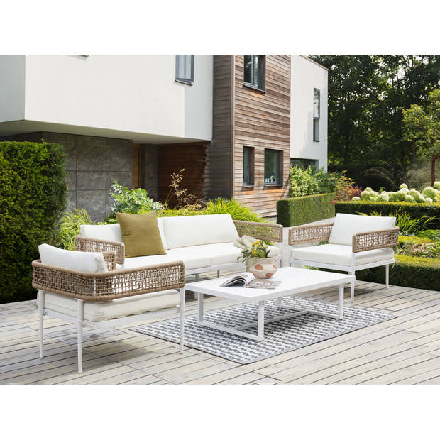 Beliani SERLA - Loungeset-Wit-Aluminium