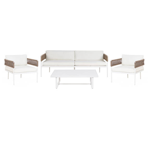 Beliani SERLA - Loungeset-Wit-Aluminium