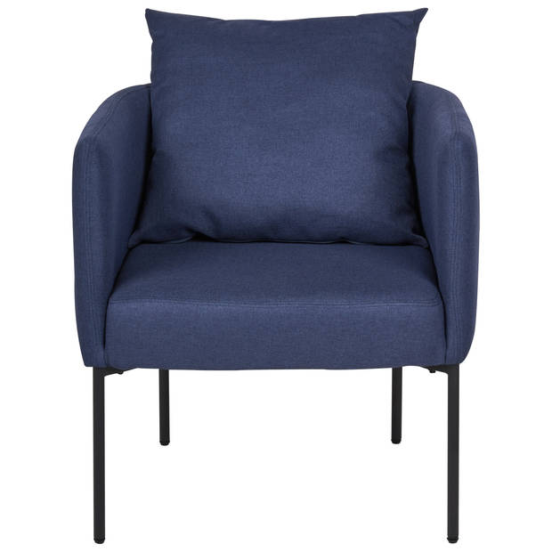 Beliani MALMOS - Fauteuil-Blauw-Kunstlinnen