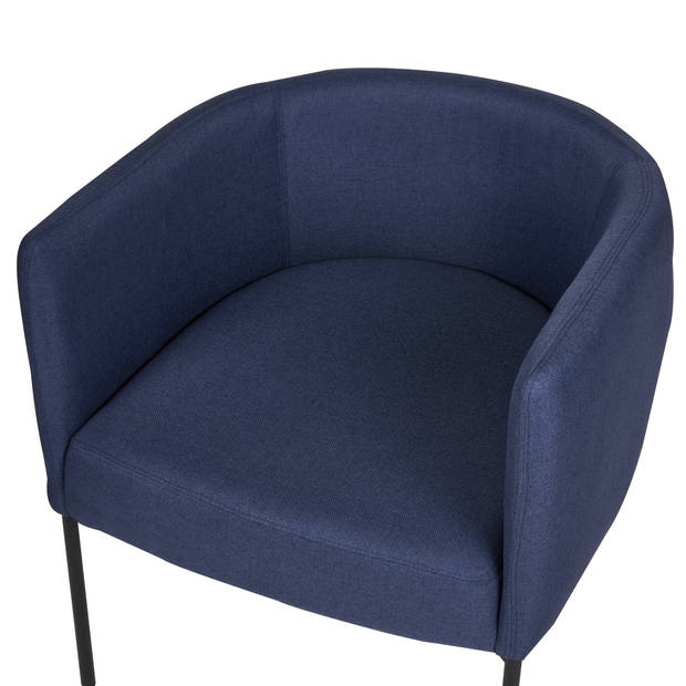 Beliani MALMOS - Fauteuil-Blauw-Kunstlinnen