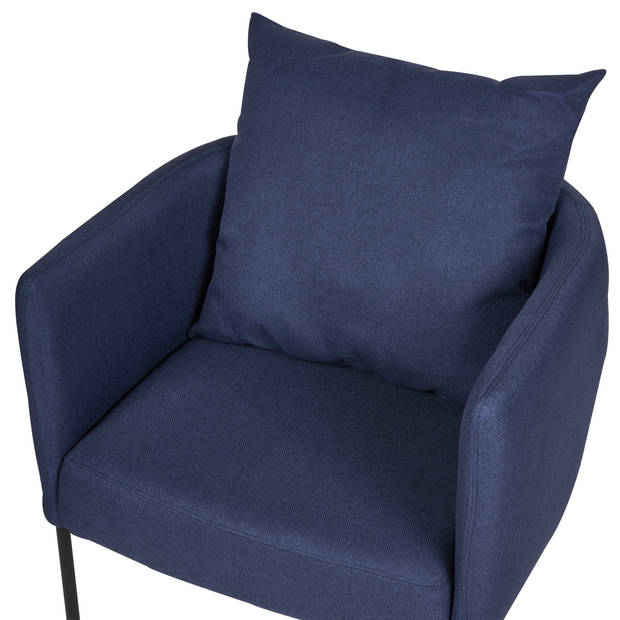 Beliani MALMOS - Fauteuil-Blauw-Kunstlinnen