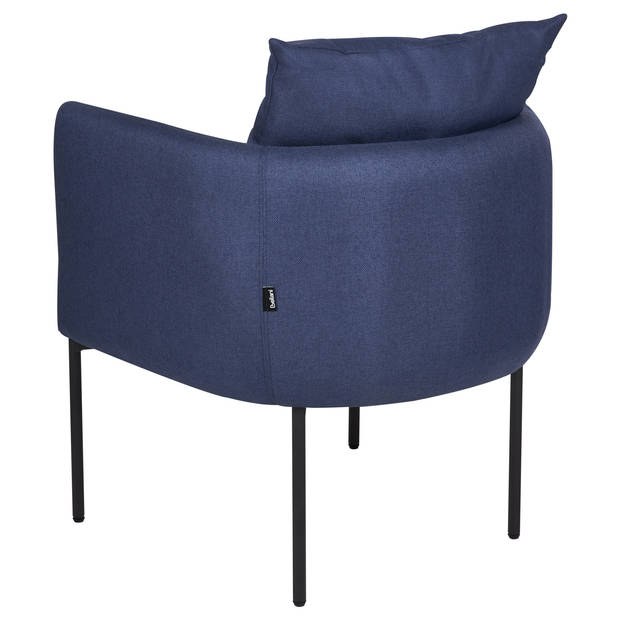 Beliani MALMOS - Fauteuil-Blauw-Kunstlinnen