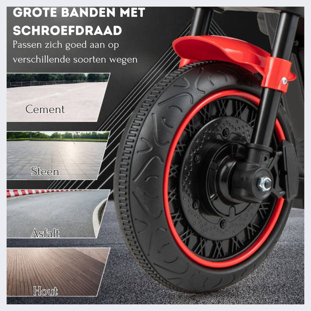 Costway Elektrische Motorfiets Chopper voor Kinderen 6V 1,5-2,5 km/u Rood - Accuvoertuig