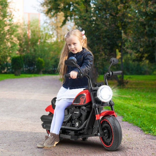 Costway Elektrische Motorfiets Chopper voor Kinderen 6V 1,5-2,5 km/u Rood - Accuvoertuig