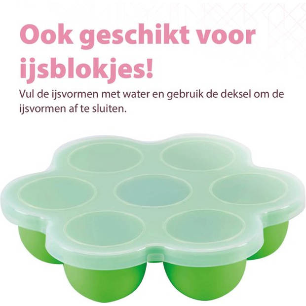 Perow ijsvormpjes Mini - 7 Stuks - BPA en Chemicaliën Vrij Silicone IJshouder - 7 Kleuren - IJslolly Vormen