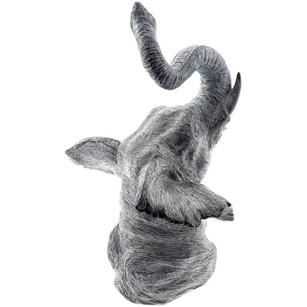 Carter Grey poly elephant head - Deoratie olifantenkop - 24x30x44 cm