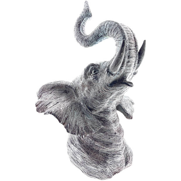 Carter Grey poly elephant head - Deoratie olifantenkop - 24x30x44 cm