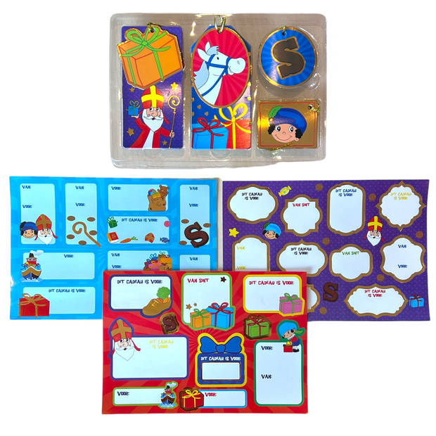 Sinterklaas Cadeau Label En Stickerset - 16 Cadeau Labels & 30 Cadeau Stickers