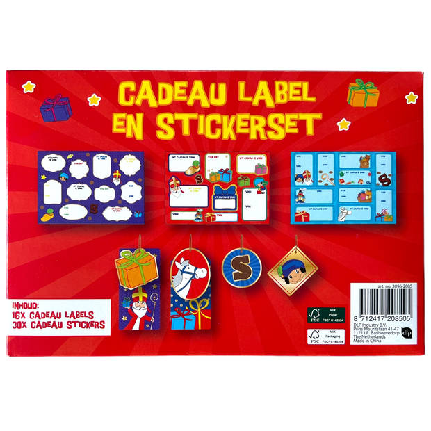 Sinterklaas Cadeau Label En Stickerset - 16 Cadeau Labels & 30 Cadeau Stickers In Bewaardoos