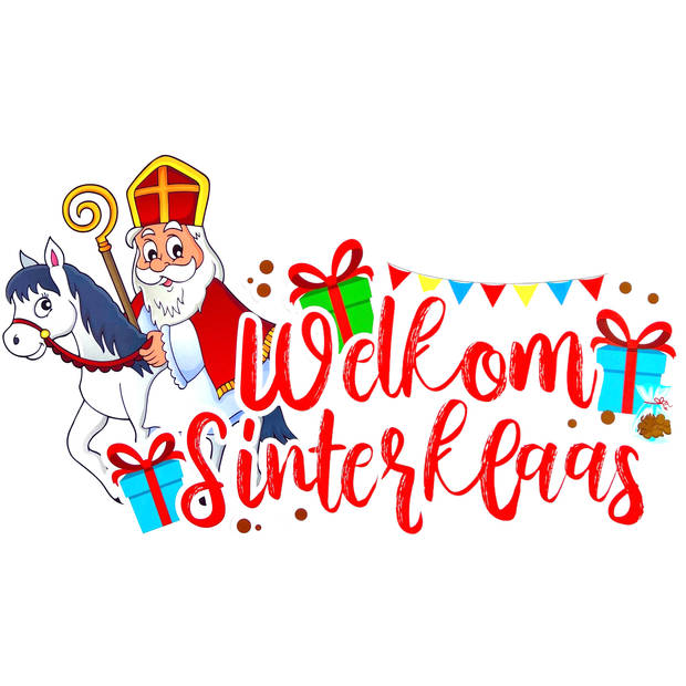 Sinterklaas - Statische Raamstickers - Herbruikbaar - 2 grote vellen met 16 Stickers