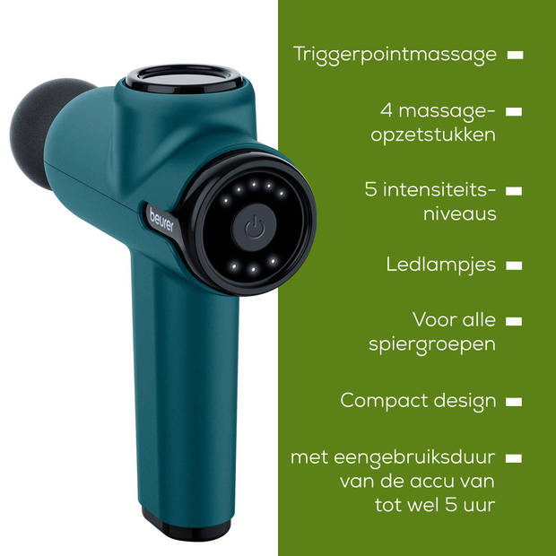 Beurer Massage Gun MG 99 - Petrol - 4 Opzetstukken