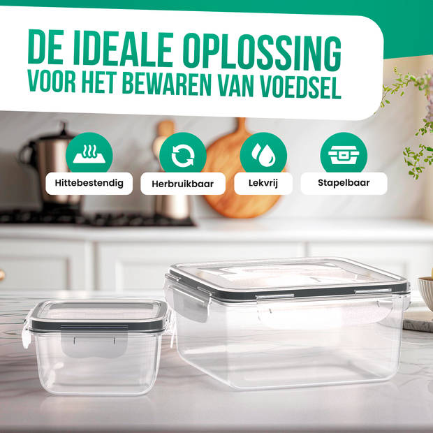 Avalo Vershoudbakjes - Meal Prep Bakjes - Plastic Diepvries Bakjes - Met Deksel - 30 Delige set - BPA Vrije