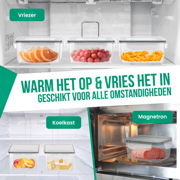 Avalo Vershoudbakjes - Meal Prep Bakjes - Plastic Diepvries Bakjes - Met Deksel - 30 Delige set - BPA Vrije