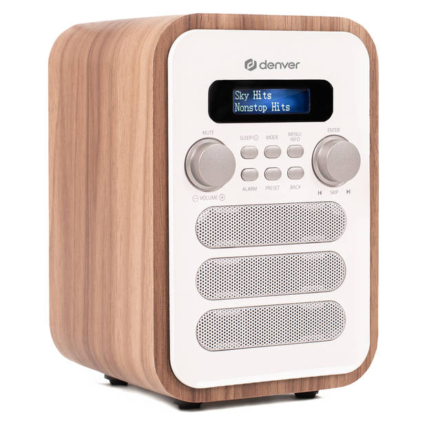 Denver DAB Radio - Retro Radio - Bluetooth - DAB+/ FM Radio - DAB48W