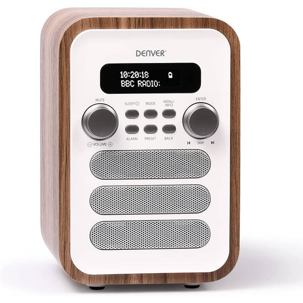 Denver DAB Radio - Retro Radio - Bluetooth - DAB+/ FM Radio - DAB48W