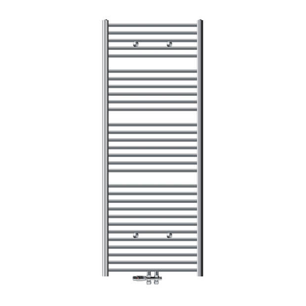 Badkamerradiator Sahara 750 x 1800 mm chroom gebogen met middenaansluiting